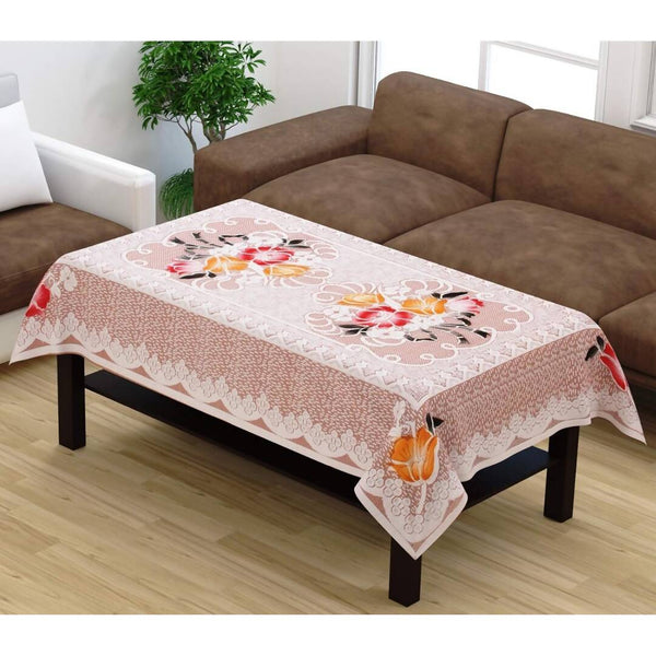 Yellow Weaves Cotton Floral Designer Rectangular Center 4 Seater Table Cover - Distacart