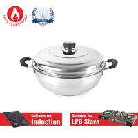 Thumbnail for Cello Stainless Steel Induction Base Idli Cooker (Idly Maker) And Multi Kadhai With 6 Plates - Distacart