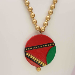 Terracotta Golden Beads Multi Color Jewelry Set