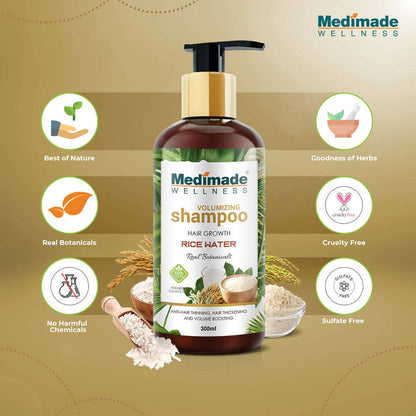 Medimade Wellness Volumizing Hair Growth Rice Water Shampoo - Distacart
