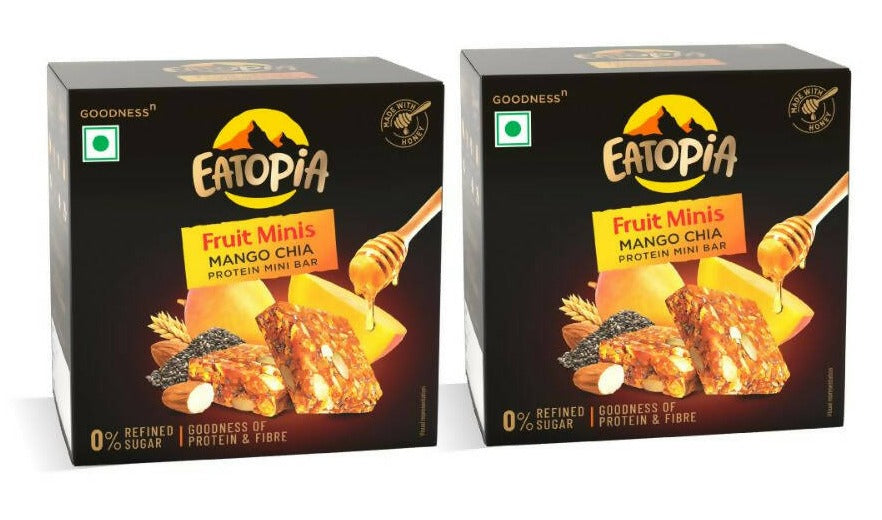 Eatopia Fruit Minis - Mango Chia Protein Mini Bar - Distacart