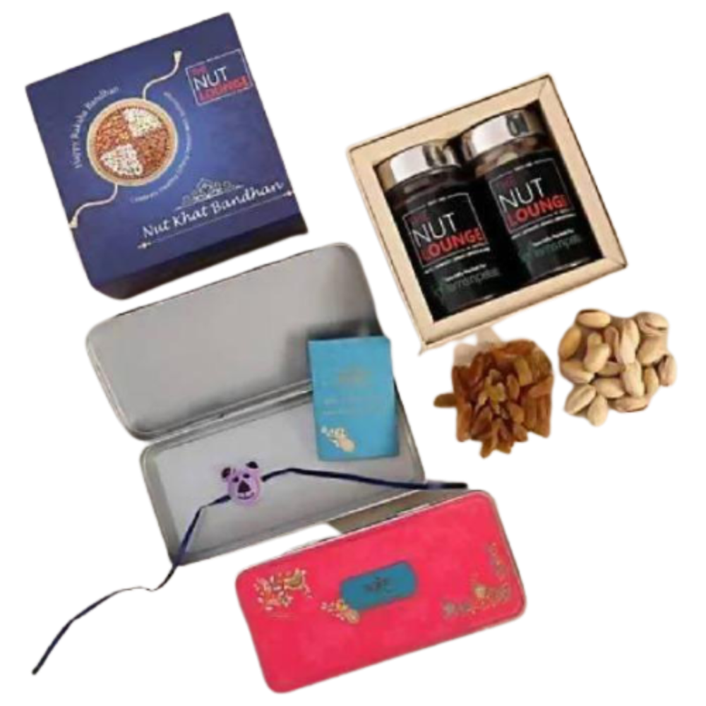 Cute Bear Rakhi & Dry Fruits Jars