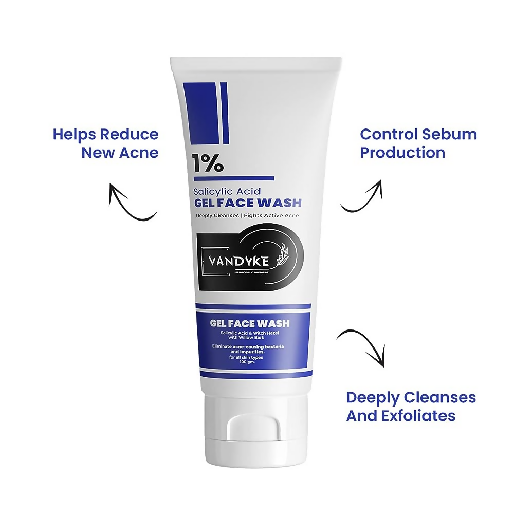 Vandyke 1% Salicylic Acid Gel Face Wash - Distacart