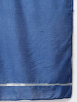 Thumbnail for Janasya Off White & Silver Printed Kurta with Palazzos & Dupatta - Distacart