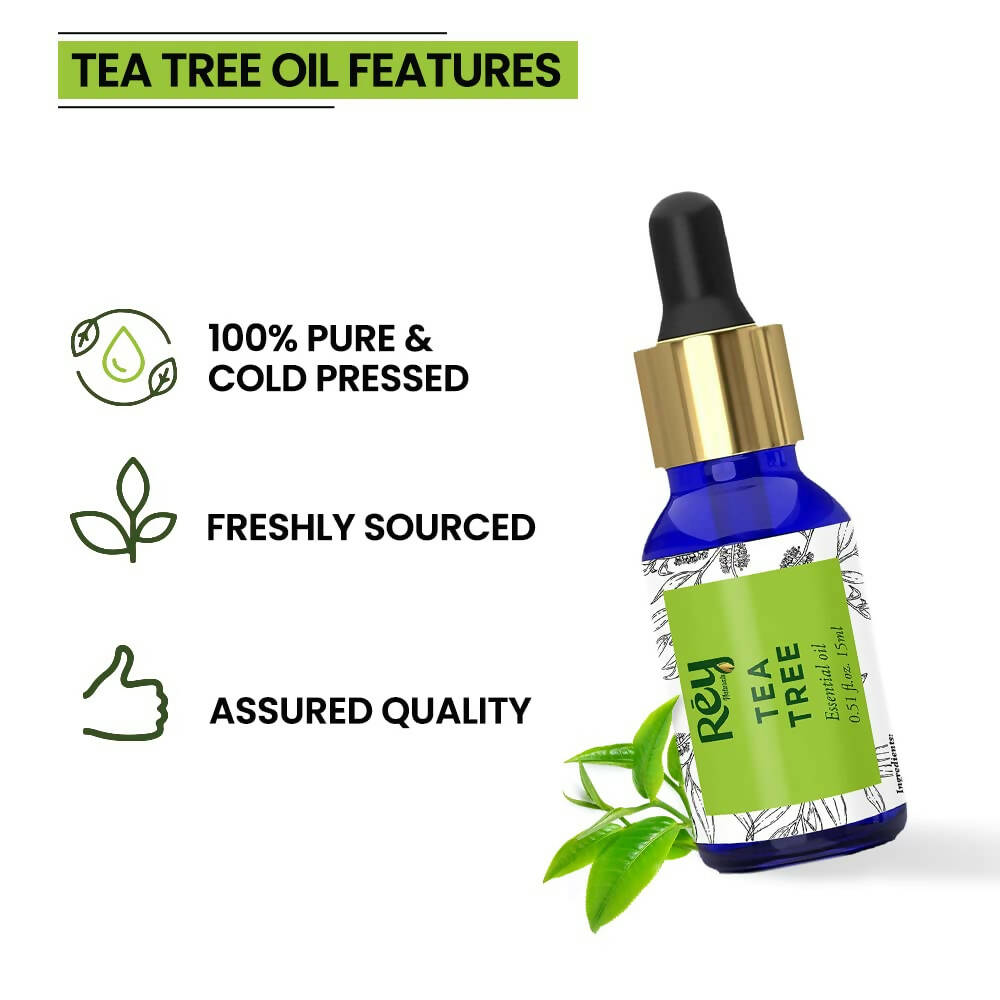 Rey Naturals Tea Tree Oil for Hair, Skin and Face Care - Distacart