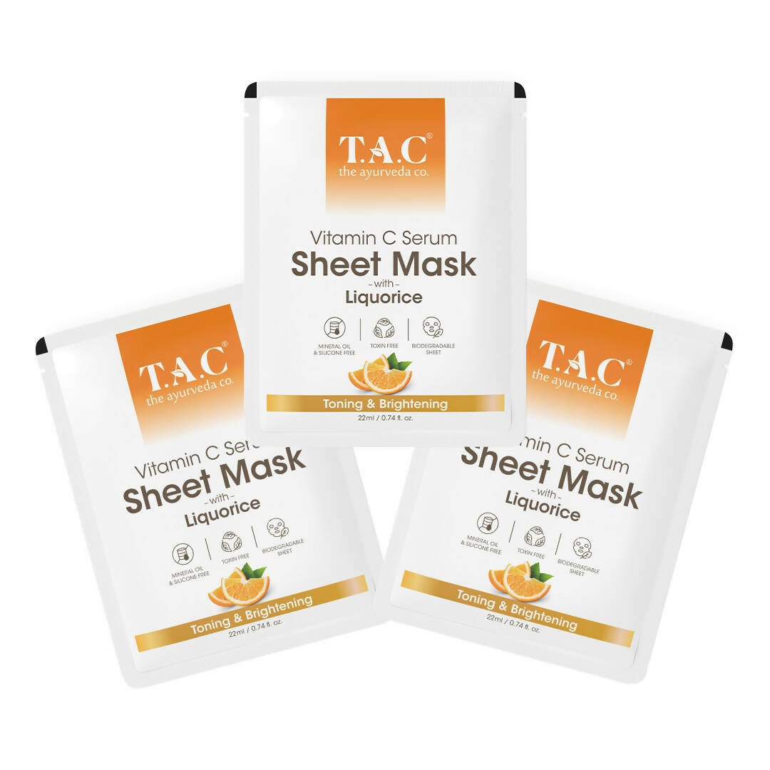 TAC - The Ayurveda Co. Vitamin C Serum Sheet Mask | Natural Skin Brightness - Distacart