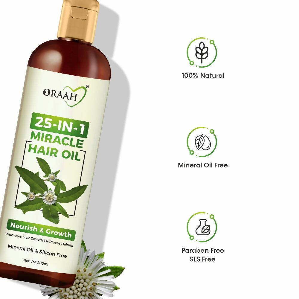 Oraah Beauty Care Combo (Hair Oil + Hair Mask + Glow Face Mask) - Distacart