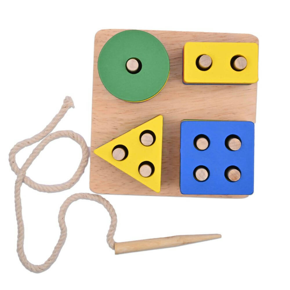 Nesta Toys Shape Sorter | Stacker | Lacing Toy - Multicolor - Distacart
