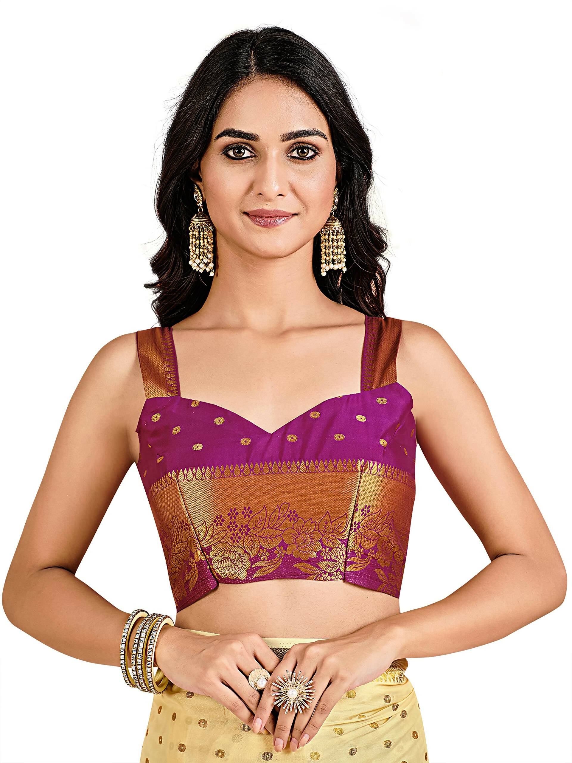 Mimosa Women's Beige Mysore Silk Crepe Saree - Distacart