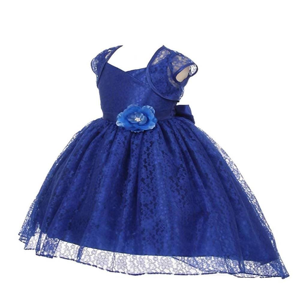 Asmaani Baby Girl's Blue Colour Satin A-Line Maxi Full Length Dress (AS-DRESS_22159) - Distacart