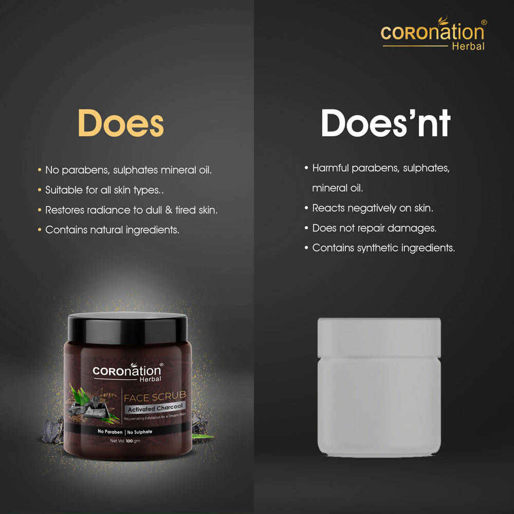 Coronation Herbal Activated Charcoal Face Scrub - Distacart