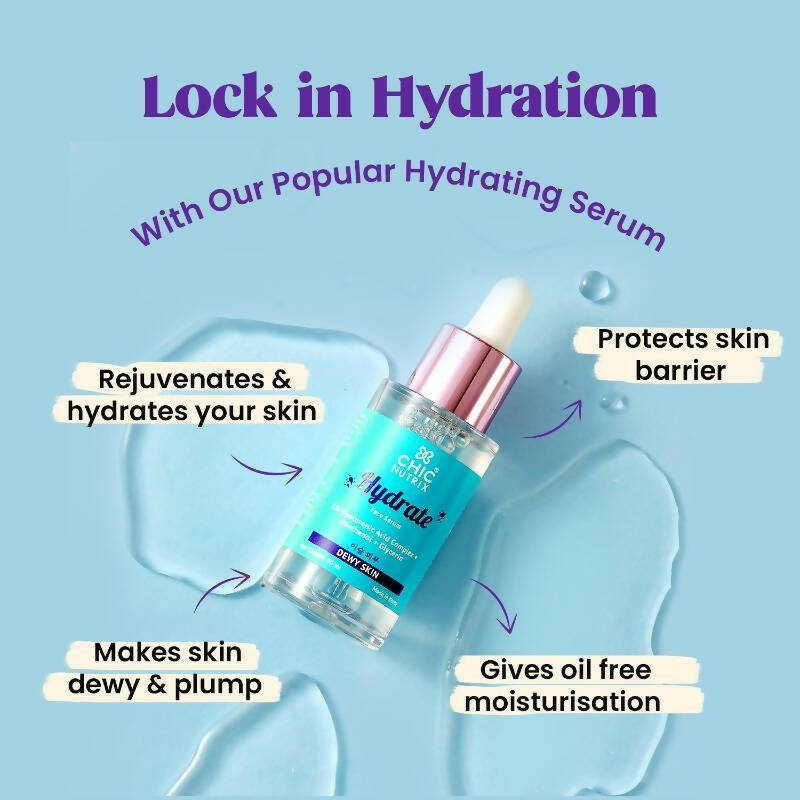 Chicnutrix Hydrate Face Serum – 5% Hyaluronic Acid Complex with Glycerin & Panthenol - Distacart