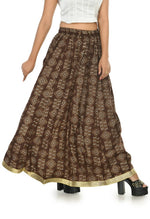 Thumbnail for Mominos Fashion Moeza Cotton Coffee Color Printed Lehenga (Lancha)