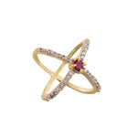 Thumbnail for Gold-Plated Alloy Traditional Red Green Ring - The Pari - Distacart