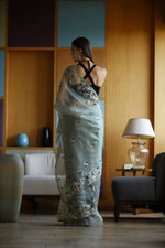 Thumbnail for Vamsee Green Organza Saree - Distacart