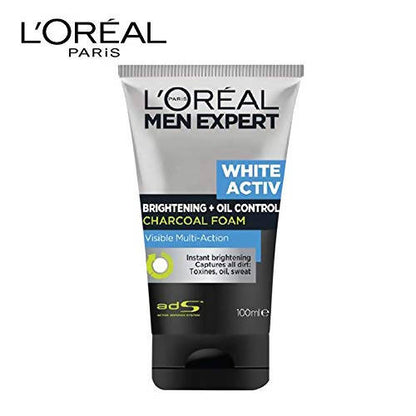 L'Oreal Paris Men Expert White Activ Oil Control Charcoal Brightening Foam - Distacart