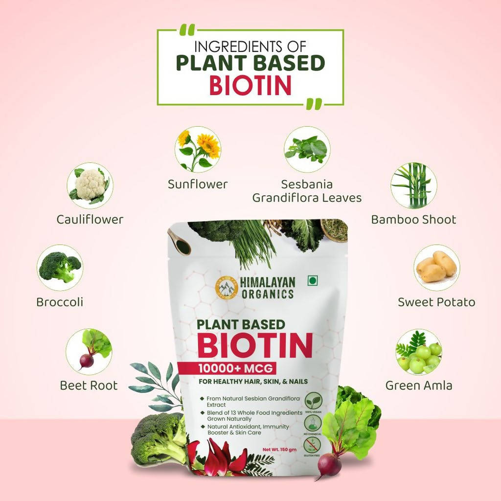 Himalayan Organics Plant-Based Biotin 10000mcg (from Sesbian Grandiflora)