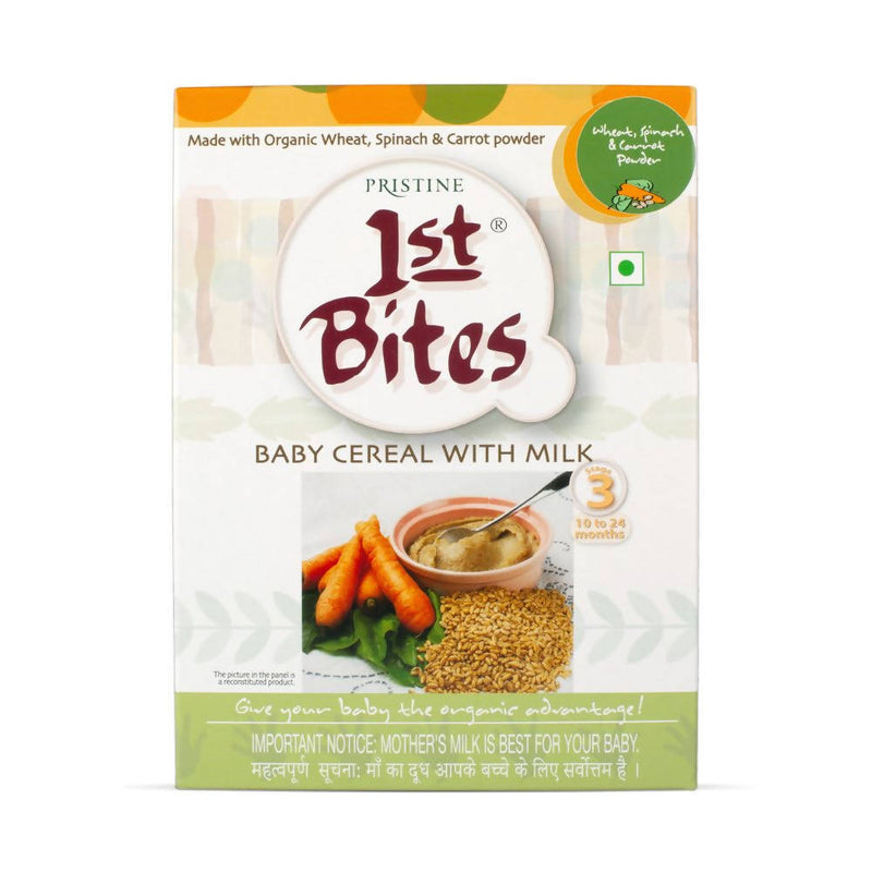 Pristine 1st Bites Baby Cereal Stage-3 Organic Wheat, Spinach &amp; Carrot