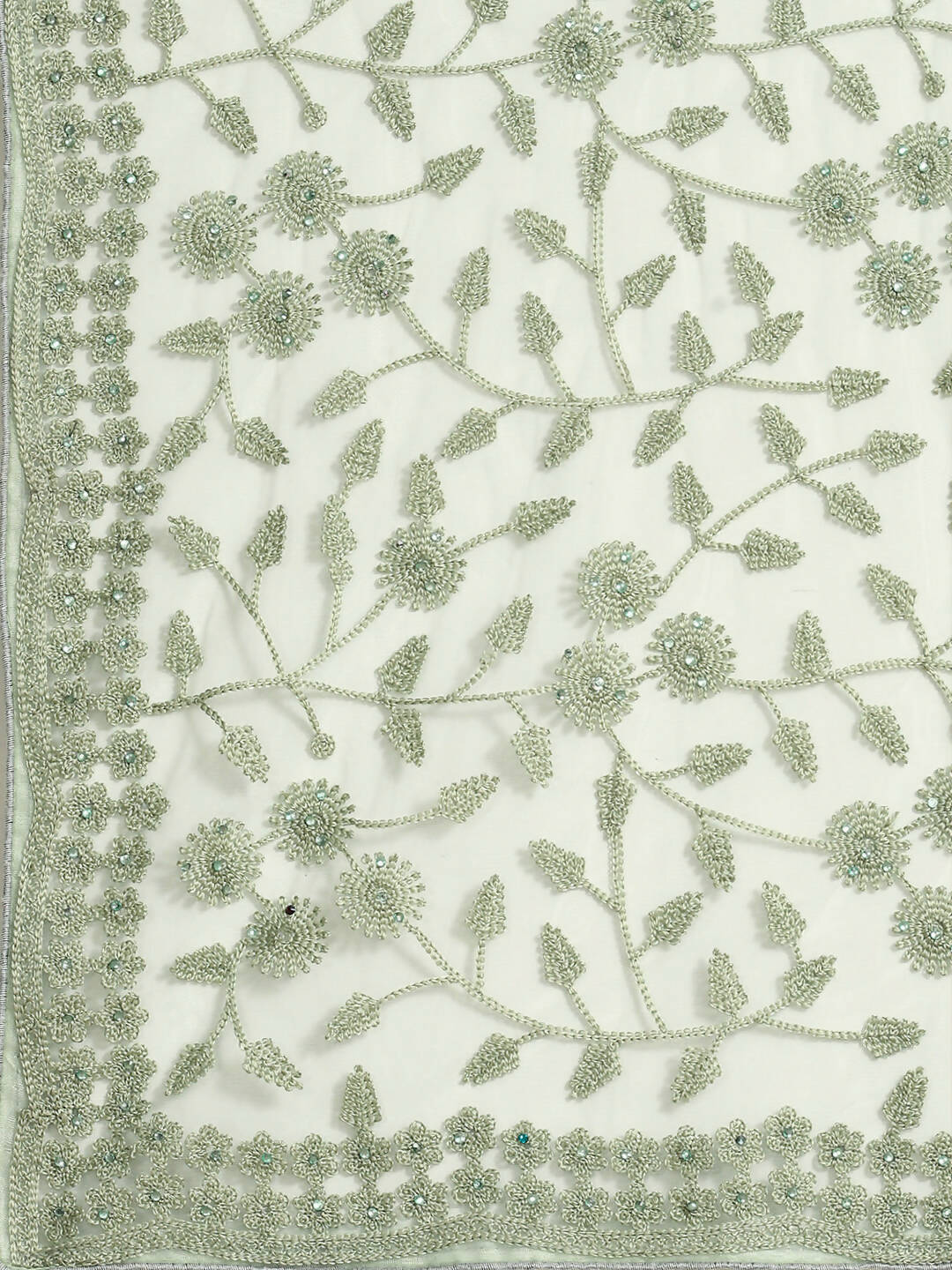 Green Woven Design Net Saree with Blouse Piece - Kalamkari - Distacart