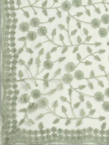Green Woven Design Net Saree with Blouse Piece - Kalamkari - Distacart