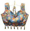 Vamika Blue Banglori Silk Digital Print And Embroidery Blouse - Distacart