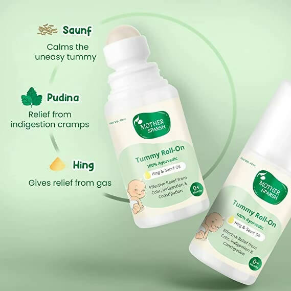 Mother Sparsh Tummy Roll On Hing & Saunf Oil - Distacart