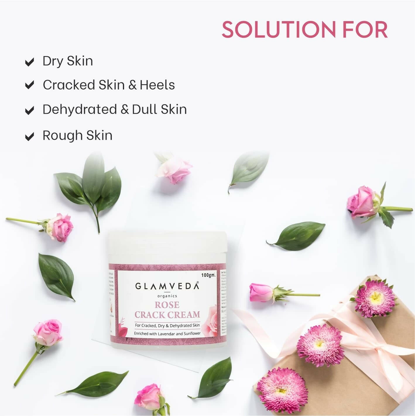 Glamveda Rose Hand & Foot Crack Cream - Distacart