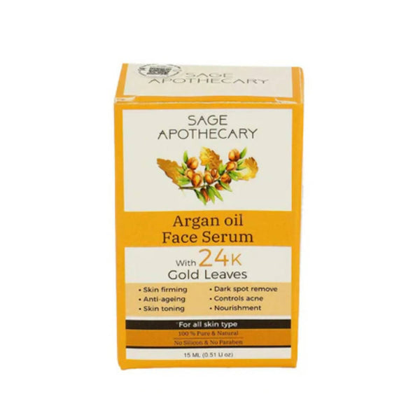 Sage Apothecary Argan Oil Face Serum With 24k Gold Leaves