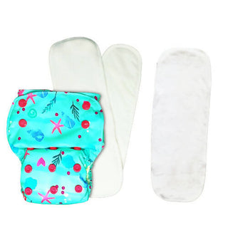Kindermum Nano Pro Aio Cloth Diaper (With 2 Organic Inserts And Power Booster)-Seashore For Kids - Distacart