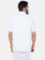 Thumbnail for Ramraj Cotton Mens Half Sleeve Formal 100 % Cotton White Shirt - Distacart