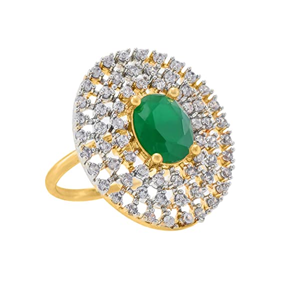 Gold-Plated Alloy Ethnic Designer Cocktail Ring - The Pari - Distacart