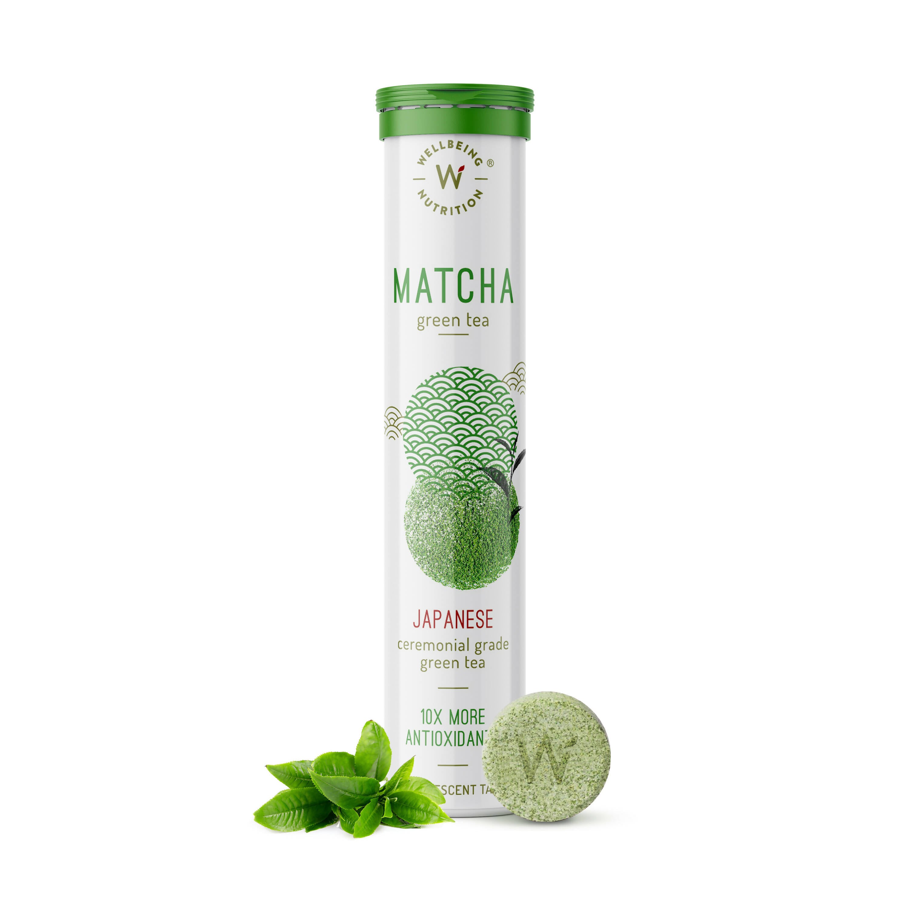 Wellbeing Nutrition Japanese Ceremonial Matcha Green Tea Effervescent Tablets - Distacart