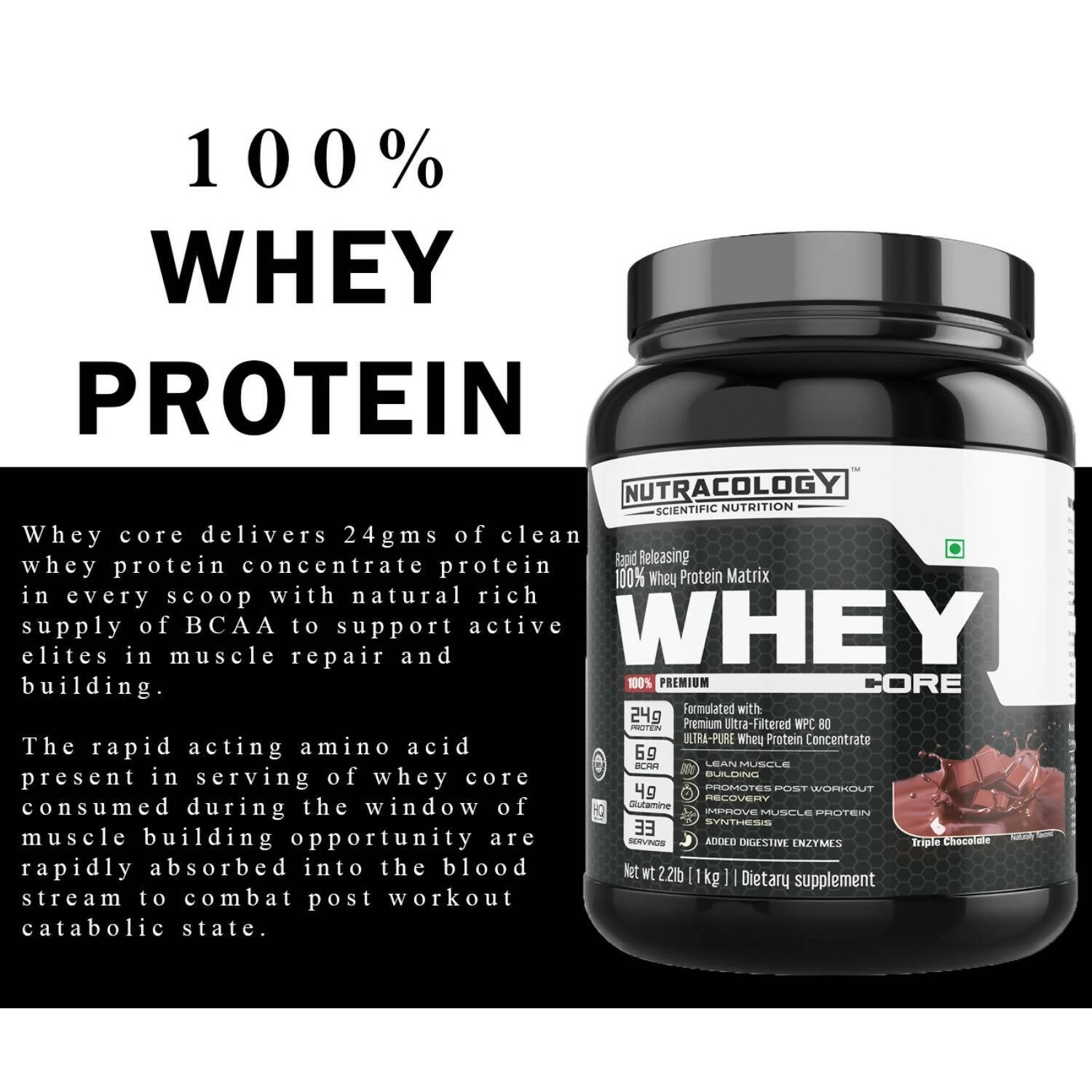 Nutracology Whey Core Whey Protein For Muscle Strength & Stamina - Distacart