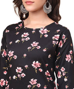 Thumbnail for Vamika Black French Crepe Printed Party Wear/Casual Wear Kurti - Distacart