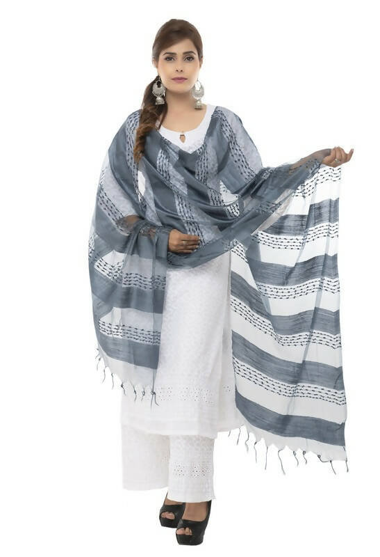 Mominos Fashion Moeza Cotton Payal Design Gray Dupatta - Distacart