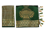 Thumbnail for Mimosa Women's Green Kanchipuram Pure Silk Saree With Unstitched Blouse Piece