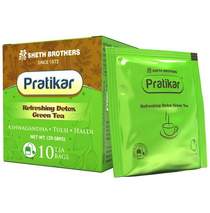 Sheth Brothers Pratikar Refreshing Detox Green Tea Bag - Distacart