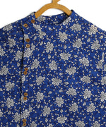 Thumbnail for Manet Boys Full Sleeves Flower Printed Ethnic Shirt - Blue - Distacart