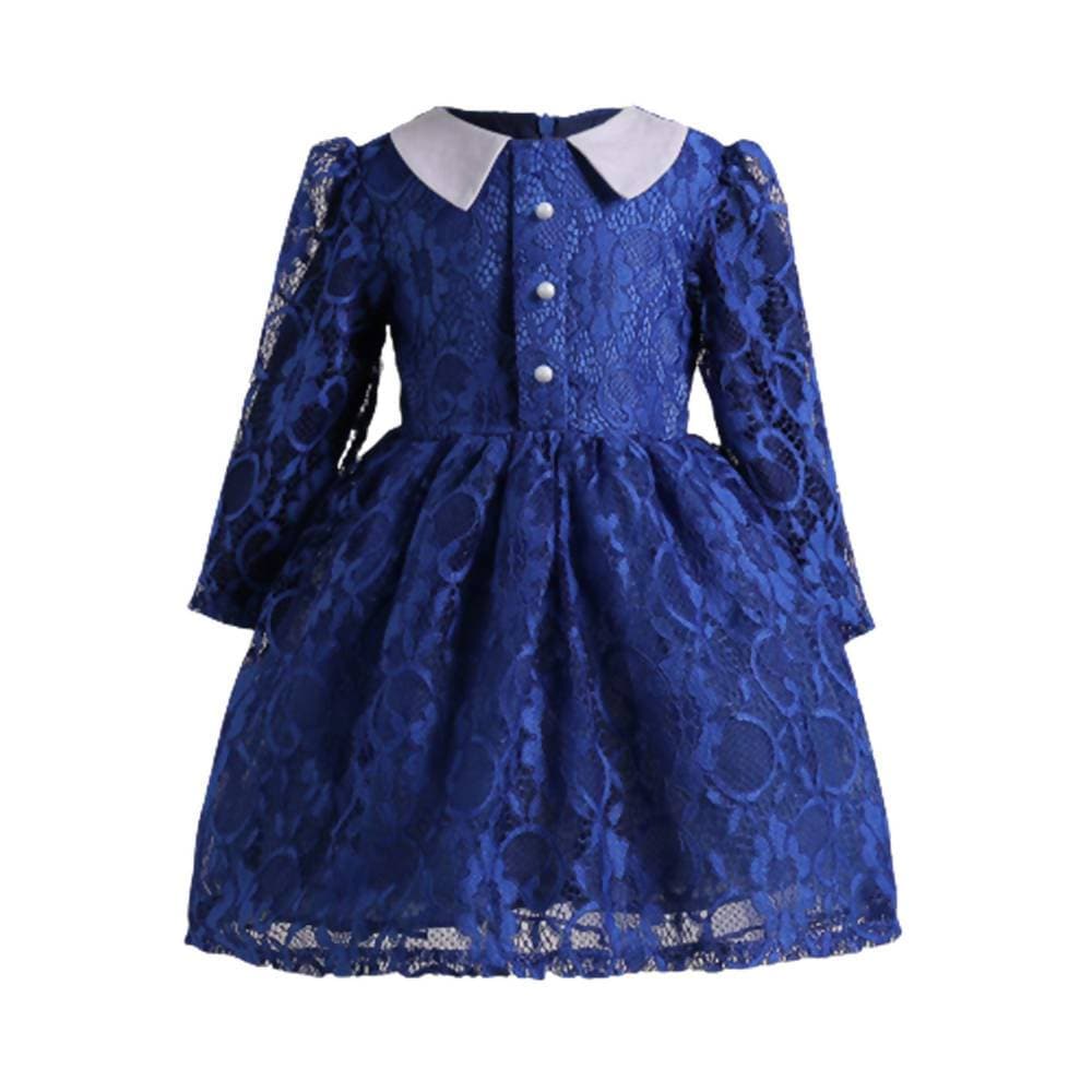 Asmaani Baby Girl's Blue Colour Satin A-Line Maxi Full Length Dress (AS-DRESS_22199) - Distacart
