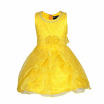 Thumbnail for Asmaani Baby Girl's Yellow Color Satin Knee Length Frock (AS-DRESS_22141) - Distacart