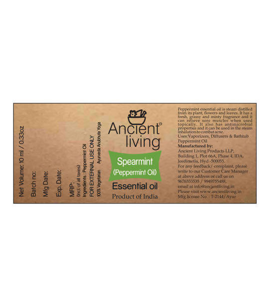 Ancient Living Spearmint (Peppermint Oil) Essential Oil - Distacart