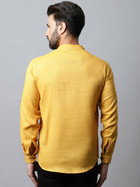 Thumbnail for Even Apparels Yellow Color Pure Cotton Men's Kurta With Side Placket (MMS1130) - Distacart