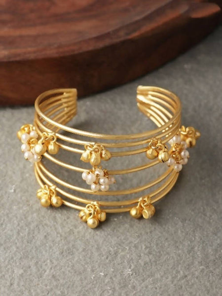 Mominos Fashion Johar Kamal Matt Golden Ghungroo Bracelet