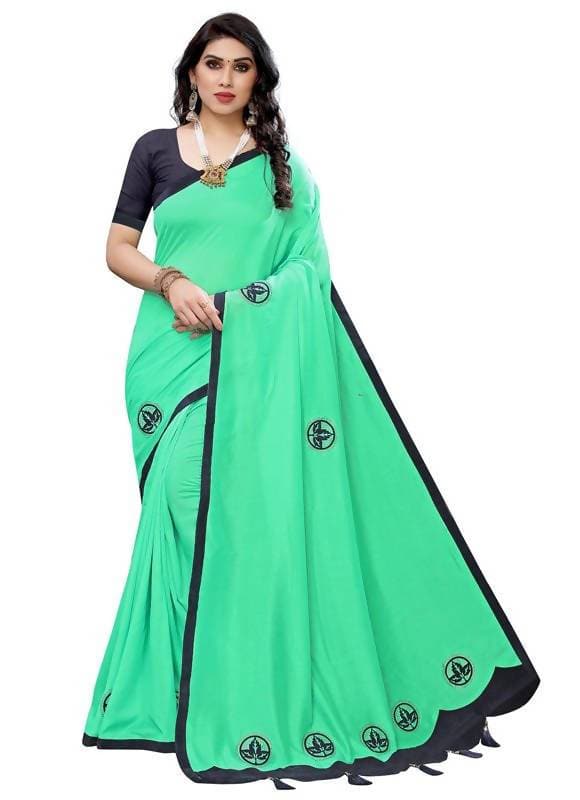 Vamika Designer Green Georgette Saree (TSUNAMI GREEN)