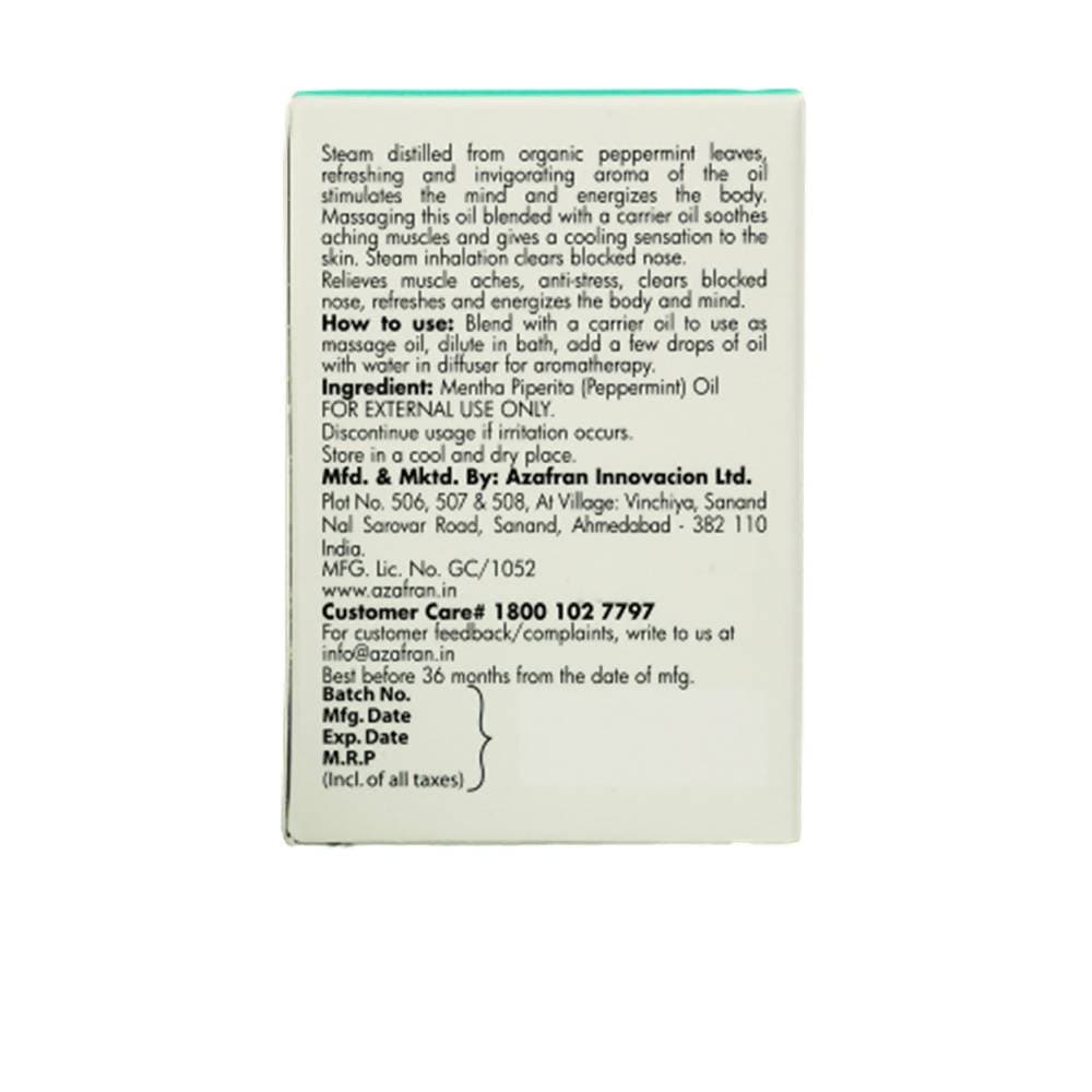 Azafran Organics Peppermint Bliss Pure Essential Oil - Distacart