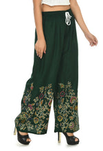 Thumbnail for Mominos Fashion Moeza Reyon Cotton Bottle Green Floral Palazzo