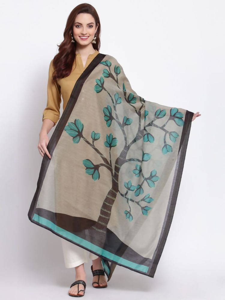 Myshka Women's Beautiful Multi Cotton Silk Printed Casual Dupatta