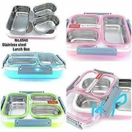 Leak Proof Grid BPA Free 3 Compartments Lunch Box - Distacart