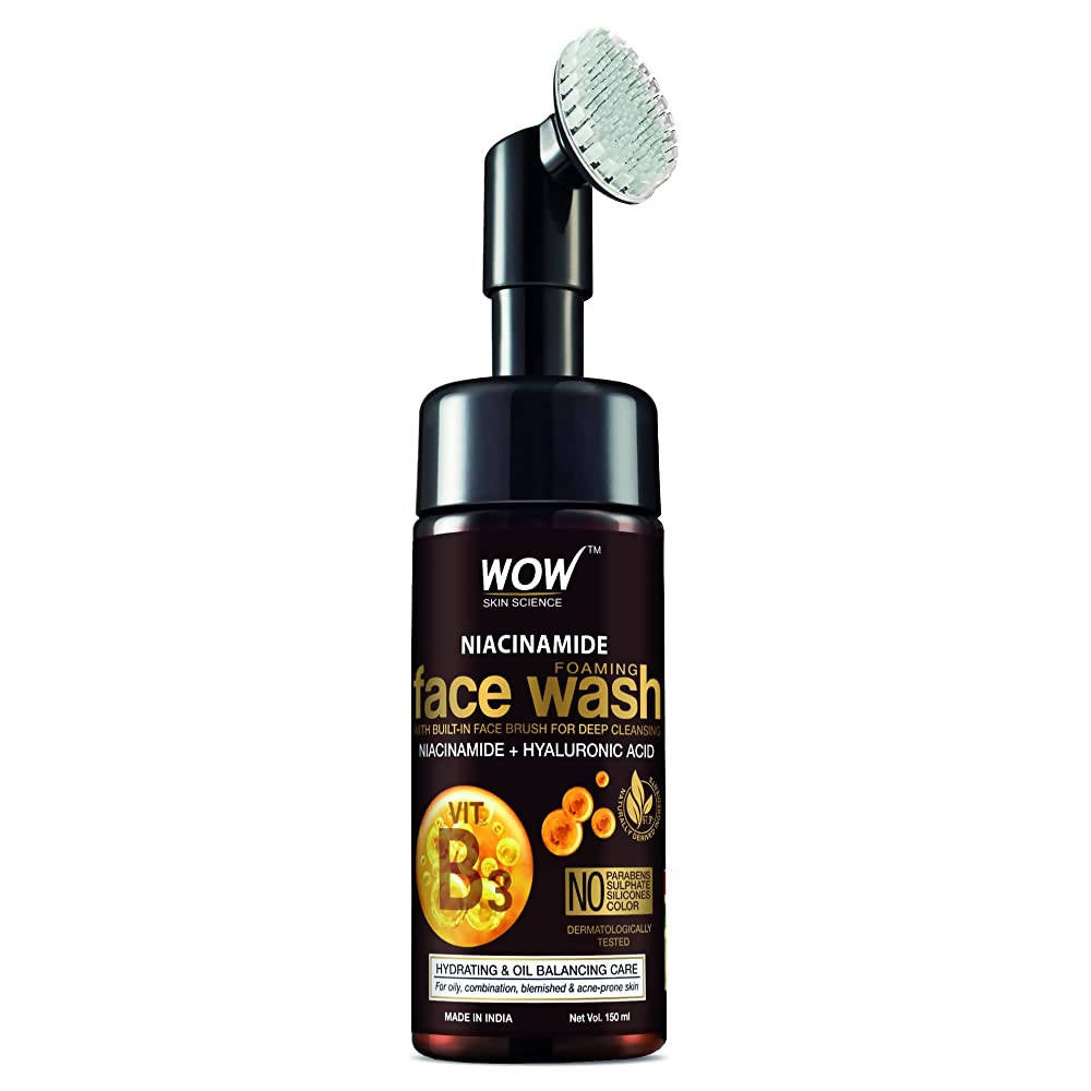 Wow Skin Science Niacinamide Foaming Face Wash With Built-In Brush - Distacart