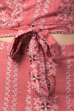 Thumbnail for PAVONINE Peach Color Printed Crop Top And Flared Palazzo Set For Girls & Women - Distacart